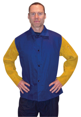 Flame-Retardant Cotton Jacket with Leather Sleeves